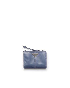 Prada Small Leather Wallet - Blue