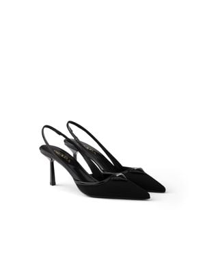 Prada Escarpins À Bride Arrière En Tissu, Femme, Taille - Blanc