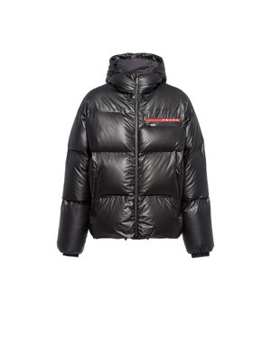 Prada Light Re-Nylon Hooded Puffer Jacket - Black