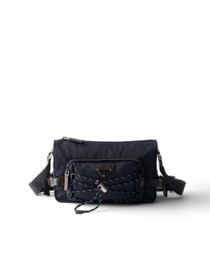 Prada Speedrock Re-Nylon And Leather Shoulder Bag - Blue