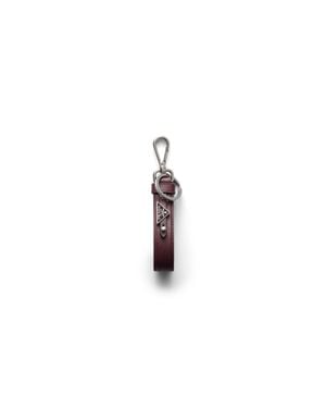 Prada Saffiano Leather Keychain, Burgundy - White