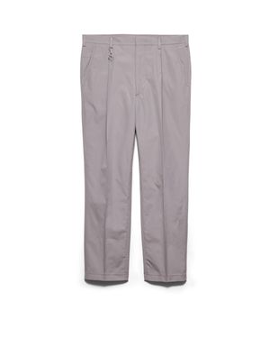 Prada Cotton Trousers With Key Ring - Grey