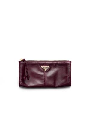 Prada Pouch Aus Leder, Damen - Lila