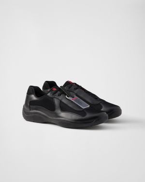 Prada America's Cup Leather Sneakers - Black