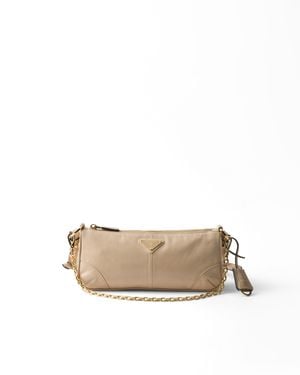 Prada Re-Edition 2002 Medium Leather Shoulder Bag - Natural
