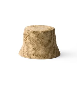 Prada Crochet Bucket Hat - Natural