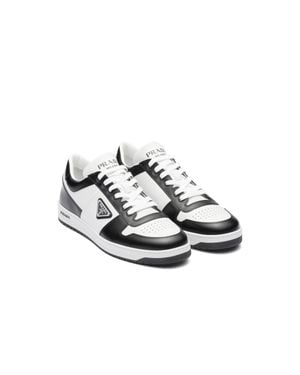 Prada Downtown Colour-Block Leather Trainers - White