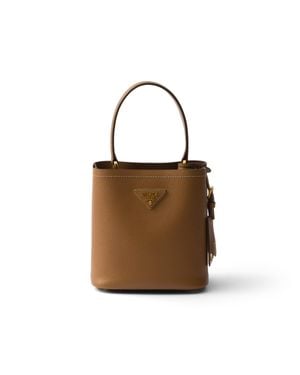 Prada Panier Mini Saffiano Leather Bag - Brown