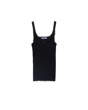 Prada Ribbed Cotton Top - Black