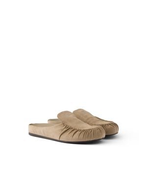 Prada Mules Aus Wildleder, Herren, Größe 6 - Weiß
