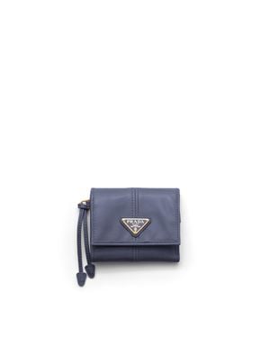 Prada Small Leather Wallet - Blue