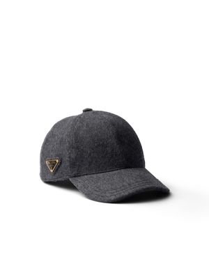 Prada Loden Fabric Baseball Cap, Slate - Gray