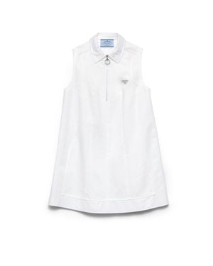 Prada Chino Zipper Mini-Dress - White