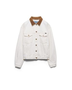 Prada Old Denim Blouson Jacket - White