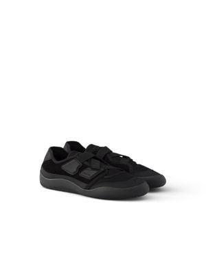 Prada Speedrock Technical Mesh And Leather Trainers - Black