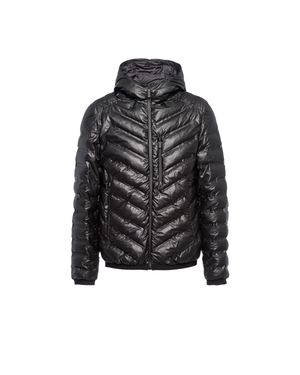 Prada Light Nylon Hooded Puffer Jacket - Black