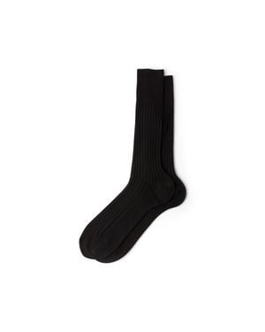 Prada Cotton Mid-Calf Socks - Black