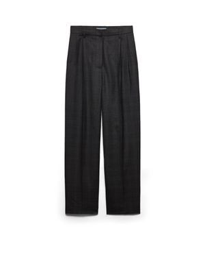 Prada Checked Wool Pants - Black