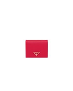Prada Small Saffiano Leather Wallet - Red