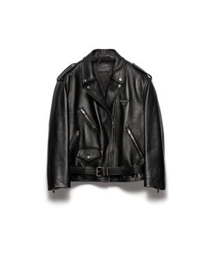 Prada Nappa Leather Biker Jacket - Black