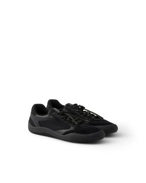 Prada Speedrock Mesh Fabric Trainers - Black