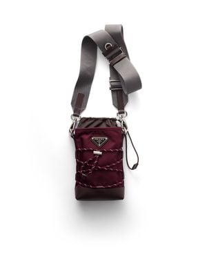 Prada Speedrock Re-Nylon And Leather Smartphone Case - Red