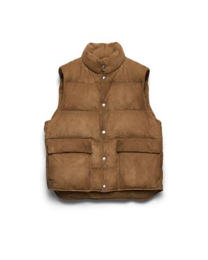 Prada Suede Down Vest, Light - Brown