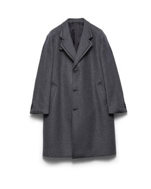 Prada Single-Breasted Wool And Cashmere Coat - Grey