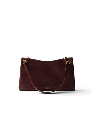 Prada Etude Large Leather Shoulder Bag - Purple