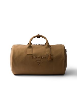 Prada Canvas Duffle Bag - Brown