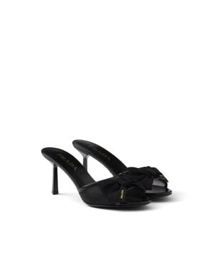 Prada Mesh Fabric Mules - Black