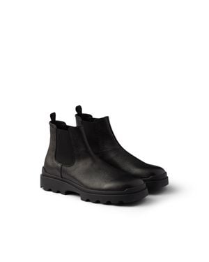 Prada Elastic-Panelled Rubber-Sole Boots - Black