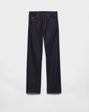 Prada Regular Raw Denim Jeans - Blue