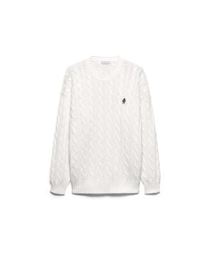 Prada Cotton Crew-Neck Jumper - White