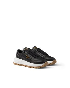 Prada Prax 01 Leather Sneakers, Size 35 - Black