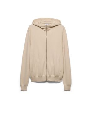 Prada Cashmere Hoodie Cardigan, Ivory - Natural