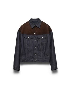 Prada Denim And Suede Blouson Jacket - Black