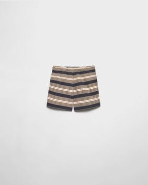 Prada Short De Bain En Re-Nylon - Blanc