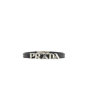 Prada Saffiano Leather Bracelet - Blue