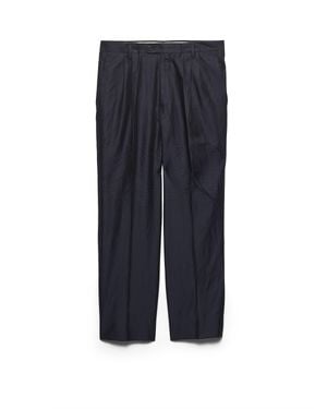 Prada Cotton And Silk Trousers - Blue
