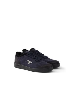 Prada Downtown Suede Trainers, Size 5 - Blue
