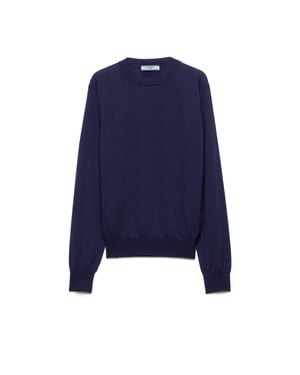 Prada Rundhalspullover Aus Kaschmir, Damen, Größe - Blau
