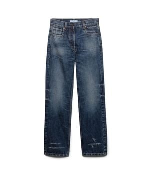 Prada Straight-Leg Washed Denim Jeans - Blue