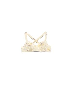 Prada Floral Print Old Linen Bra - White