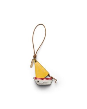 Prada Leather Key Ring Pendant - White