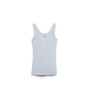 Prada Cotton Ribbed Tank Top - Blue