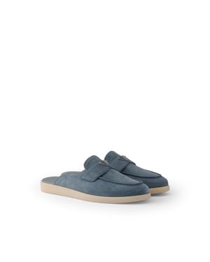 Prada Suede Mules - Blue