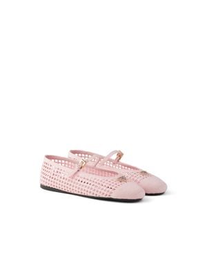 Prada Crochet Ballerinas - Pink