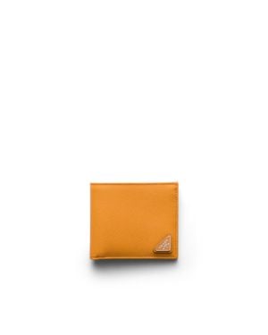 Prada Saffiano Leather Wallet - Orange