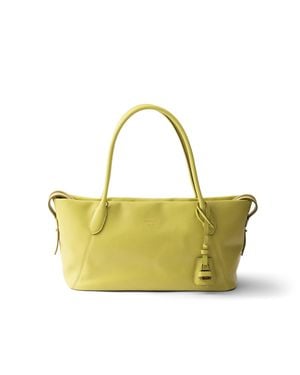 Prada Ouvert Große Tote Bag Aus Leder, Damen - Gelb